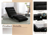 GOMYWAY Fabric Relaxation Chaise Lounge Chair, Full Body Support Fixed Recliner Sofa with Gentle W2678P389546