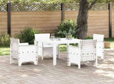 Garden Dining Set 5 pcs White Polypropylene 3378542