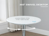 Modern Round Bar Table Adjustable Height Home Pub Bistro Desk Swivel Painted Top with Silver Steel T3398P344556