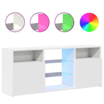 TV Cabinet with LED Lights White 120x30x50 cm 804301