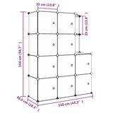 Storage Cabinet Black Polypropylene and Steel Large Modular 340582