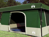 Camping Tent Set Folding 2 pcs Green Taffeta and Fabric 3337175