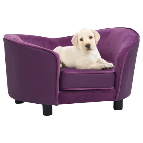 Dog Sofa Burgundy 69x49x40 cm Plush and Faux Leather 171035