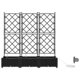 Garden Planter 3 pcs Black 120 x 40 x 126 cm Plastic 42002852