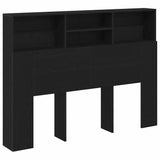 Headboard Cabinet Black Oak 140 x 19 x 103.5 cm Engineered Wood 862752