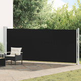 Side Awning Black Polyester with PU coating Large Retractable 313375