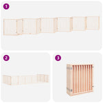 Dog Gate with Door Foldable 12 Panels 960 cm Poplar Wood 3155560