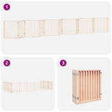 Dog Gate with Door Foldable 12 Panels 960 cm Poplar Wood 3155560