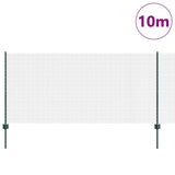 Welded Wire Fence with Posts 10 x 1 m Galvanised Steel Green 3336444