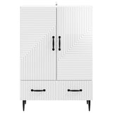 Sideboard High Gloss White 66 x 34.5 x 95 cm Engineered Wood 894899