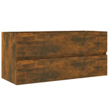 Sink Cabinet Smoked Oak 100x38.5x45 cm Engineered Wood 815657
