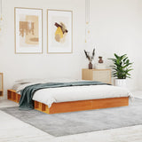 Bed Frame without Mattress Wax Brown 160x200 cm Solid Wood Pine 844426
