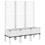 Garden Planter with Trellis White 120x40x142 cm PP 367929