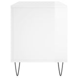 Record Cabinet High Gloss White 100x38x48 cm Engineered Wood 831742
