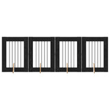 Foldable Dog Gate with Stands 4 pcs Black Oak 241 cm 892097