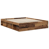 Bed Frame with Headboard Old Wood 160 x 200 cm Solid Pine Wood 3412468