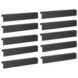 Garden Cover Profile 10 pcs 100 x 10 x 15 cm Steel Black 8012907