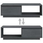 Coffee Table Grey 110x50x33.5 cm Solid Pinewood 809884