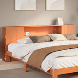 Headboard with Storage Wax Brown 200 cm Solid Wood Pine 855620