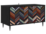TV Cabinet OMMEN 69 x 33 x 50.5 cm Black Oak Engineered Wood 8007019