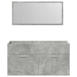 Bathroom Cabinet with Mirror Concrete Grey Engineered Wood 856380