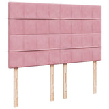Box Spring Bed with Mattress Pink 140x190 cm Velvet 3290911