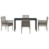 Garden Dining Set with Cushion 5 pcs Grey Poly rattan 3379879