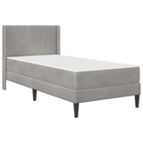 Bed Frame with Mattress Light Grey 90 x 190 cm Velvet 3415244