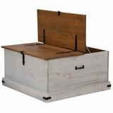 Storage Chest HALDEN White 91x91x47 cm Solid Wood Pine 4018406