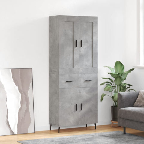 Highboard Concrete Grey 69.5x34x180 cm Engineered Wood 3199893