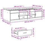 ZNTS Daybed with Drawers without Mattress Grey Sonoma 100x200 cm 3280242