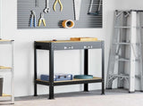 Workbench Black 80 x 40 x 91 cm Engineered Wood and Metal 42020130