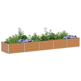 Garden Raised Bed Light Brown 400 x 80 x 45 cm Galvanised Steel 42017339