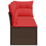 Garden Sofa 8 pcs Brown and red 172 x 62 x 69 cm Poly rattan 366241