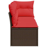 Garden Sofa 8 pcs Brown and red 172 x 62 x 69 cm Poly rattan 366241