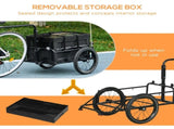 Steel Trailer for Bike, Bicycle Cargo Trailer with 65L Foldable Storage Box and Safe Reflectors, Max T3398P349477