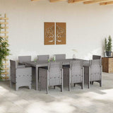 Garden Dining Set 9 pcs Light Grey Polypropylene 3378590