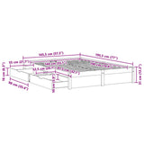 Bed Frame with Drawer with Storage Wax Brown Solid Pine Wood 3423809