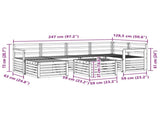 Sectional Sofa Set 7 pcs Natural Solid Acacia Wood 3375114