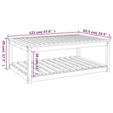 Garden Table 121x82.5x45 cm Solid Wood Douglas 824153