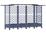 Raised Bed with Trellis and Roof Grey 203.5 x 40 x 129 cm PP 3423154