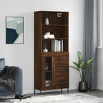 Highboard Brown Oak 69.5x34x180 cm Engineered Wood 3189524