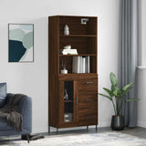 Highboard Brown Oak 69.5x34x180 cm Engineered Wood 3189524