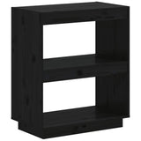Book Cabinet Black 60x35x71 cm Solid Wood Pine 810863