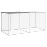 Chicken Cage with Roof Light Grey 203x98x90 cm Galvanised Steel 3189044