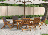 7-Piece Garden Dining Set Natural Solid Acacia Wood 3434573