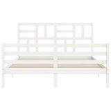 Bed Frame without Mattress White 160x200 cm Solid Wood 3194907