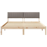 Bed frame Brown and taupe 150 x 200 cm Solid pine wood 878672
