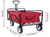 Folding Hand Trolley Manual Red 94 x 53 x 99 cm Oxford Cloth 42020661