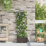 Garden Planter Brown 40 x 40 x 126 cm Plastic 42002825